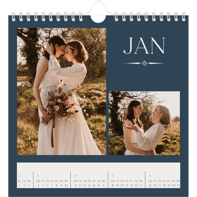 Årskalender kvadratisk — Skiffer & seriffer [Januari]