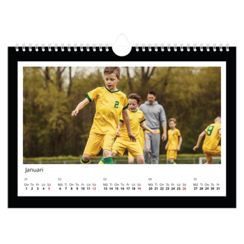Fotokalender A4 Enkel — Svart bakgrund