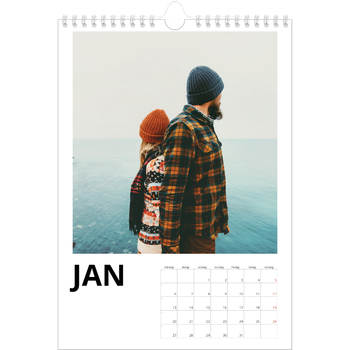 Fotokalender A4 Enkel — Vit kalender
