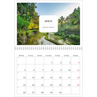 Fotokalender A3 Klassisk (30 x 40 cm) — Hela historien [April]