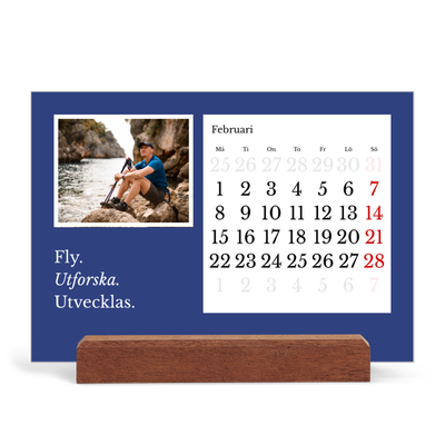 Skrivbordskalender med träställ - Liggande  — Redaktionell Jord [Februari]