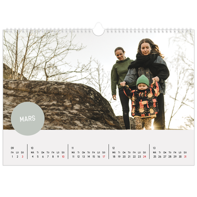 Fotokalender A3 Enkel — Fotoklistermärke [Mars]