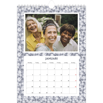 Fotokalender A4 Enkel — Blomstermönster