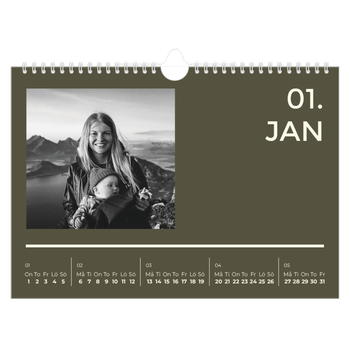 Fotokalender A4 Enkel — Modern och djärv