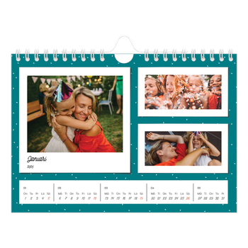 Fotokalender A5 Enkel — Färgglada retro bilder