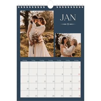 Fotokalender A4 Enkel — Skiffer & seriffer