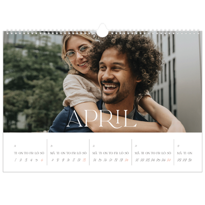 Fotokalender A3 Enkel — Stora bilder [April]
