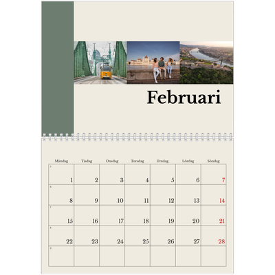 Fotokalender A3 Klassisk (30 x 40 cm) — Världens sevärdheter [Februari]