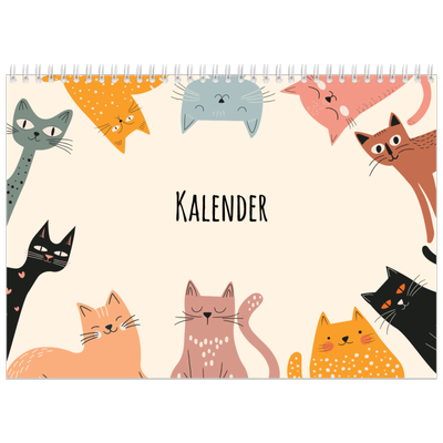 Fotokalender A3 Klassisk (30 x 40 cm) — Kattassistentar och klotter [omslag]