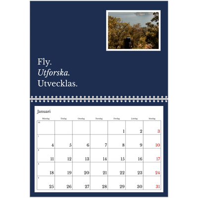 Fotokalender A3 Klassisk (30 x 40 cm) — Redaktionell Jord [Januari]