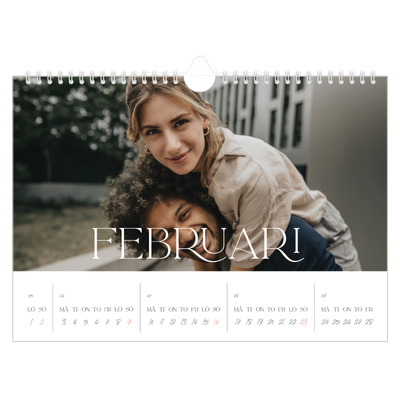 Fotokalender A4 Enkel — Stora bilder [Februari]