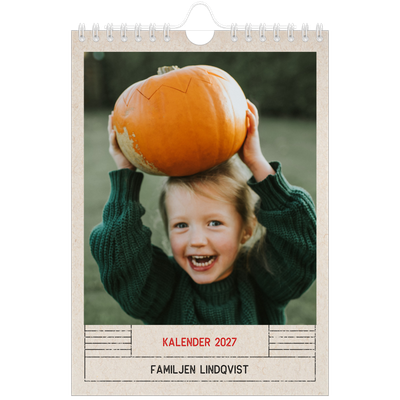 Fotokalender A5 Enkel — Kraftpapper med stämpeleffekt [omslag]