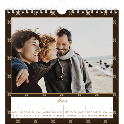 Årskalender kvadratisk — Geometriskt mönster [Mars]