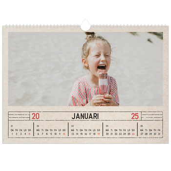 Fotokalender A3 Enkel — Kraftpapper med stämpeleffekt