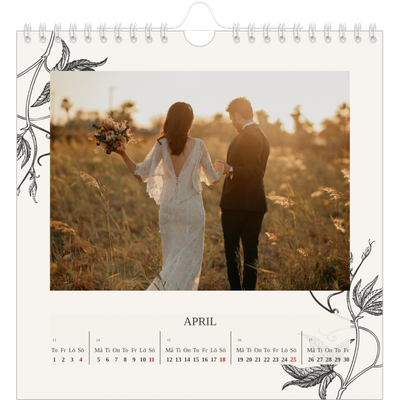 Årskalender kvadratisk — Bläck & murgröna [April]