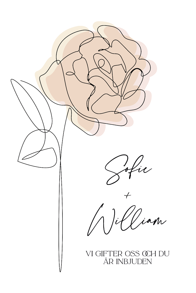 Inbjudningar — Delikata blomlinjer