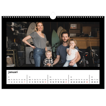 Fotokalender A3 Enkel — Svart ram