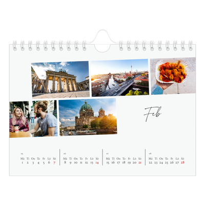 Fotokalender A5 Enkel — Stadssemester (vit) [Februari]