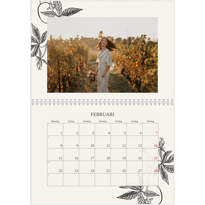 Fotokalender A3 Klassisk (30 x 40 cm) — Bläck & murgröna [Februari]