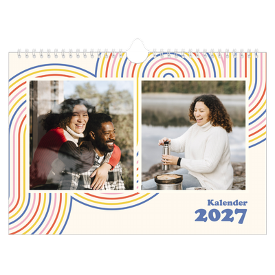 Fotokalender A4 Enkel — Retro ränder [omslag]