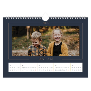 Fotokalender A4 Enkel — Preussisk blå