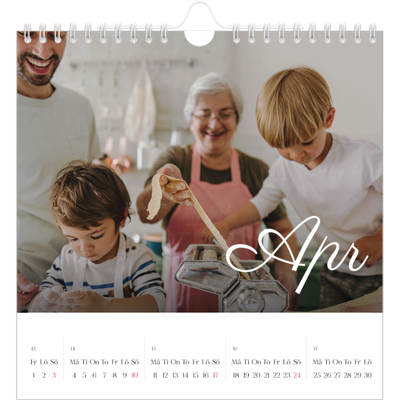 Årskalender kvadratisk — Handskrivna månader [April]