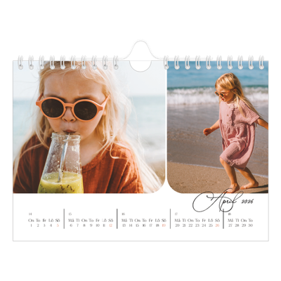 Fotokalender A5 Enkel — Ögonblicksbilder och skrift [April]