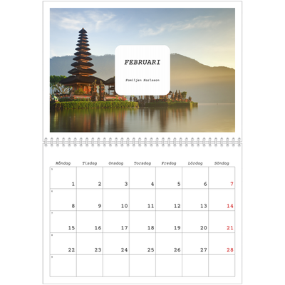 Fotokalender A3 Klassisk (30 x 40 cm) — Hela historien [Februari]