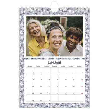 Fotokalender A5 Enkel — Blomstermönster