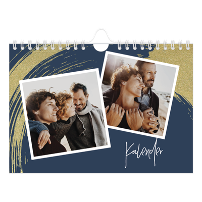 Fotokalender A5 Enkel — Gyllene penseldrag [omslag]