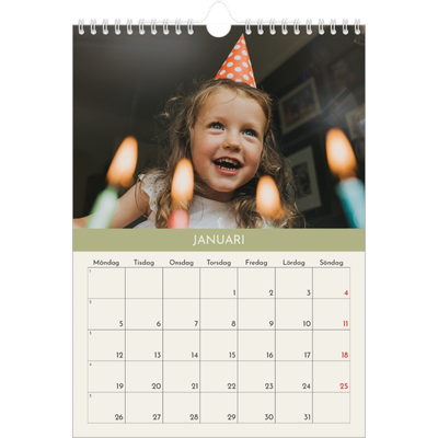 Fotokalender A4 Enkel (20 x 30 cm) — Pastellkapitel [Januari]