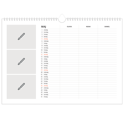 A3 Fotokalender — Designa själv - Familj på 3 [omslag]