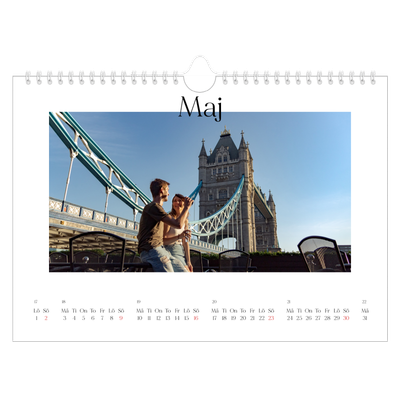 Fotokalender A4 Enkel — Min reseskildring [Maj]