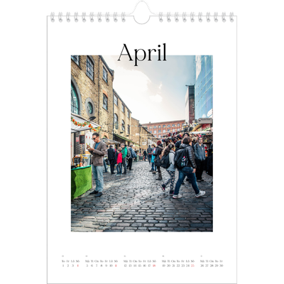 Fotokalender A4 Enkel (20 x 30 cm) — Min reseskildring [April]