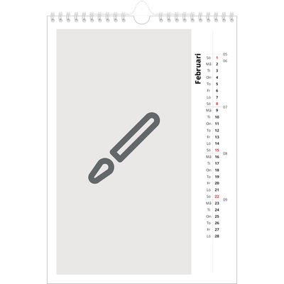Fotokalender A4 Enkel (20 x 30 cm) — Designa din egna fotoprodukt [Februari]