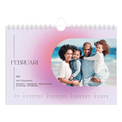 Fotokalender A5 Enkel — Stjärnteckens färger [Februari]