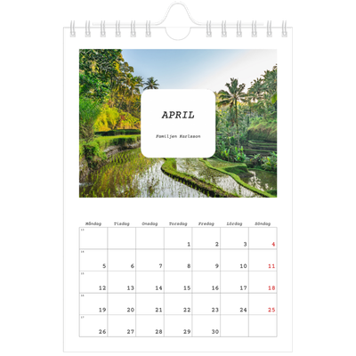 Fotokalender A5 Enkel — Hela historien [April]