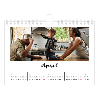 Fotokalender A5 Enkel — Handskriven [April]