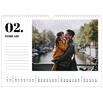 Fotokalender A3 Enkel — Serif och ögonblick [Februari]