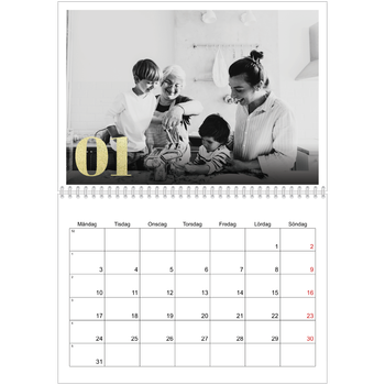 Fotokalender A3 Klassisk — Stora nummer i glitter