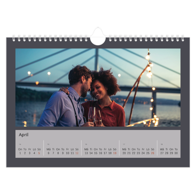 Fotokalender A4 Enkel — Snygga färger [April]