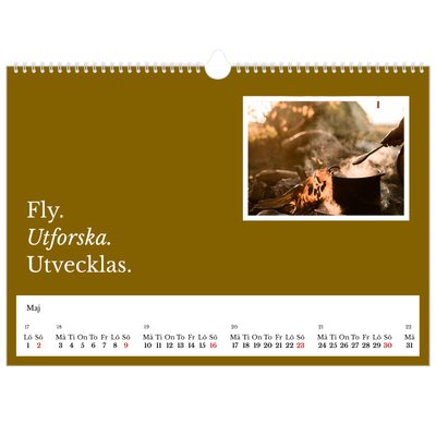 Fotokalender A3 Enkel — Redaktionell Jord [Maj]