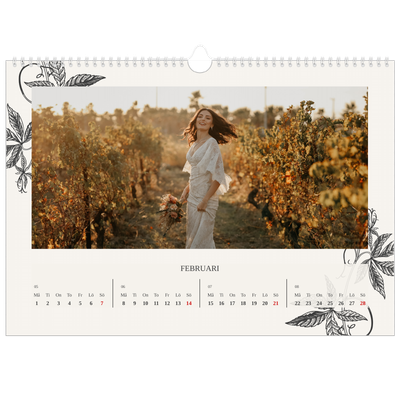Fotokalender A3 Enkel — Bläck & murgröna [Februari]