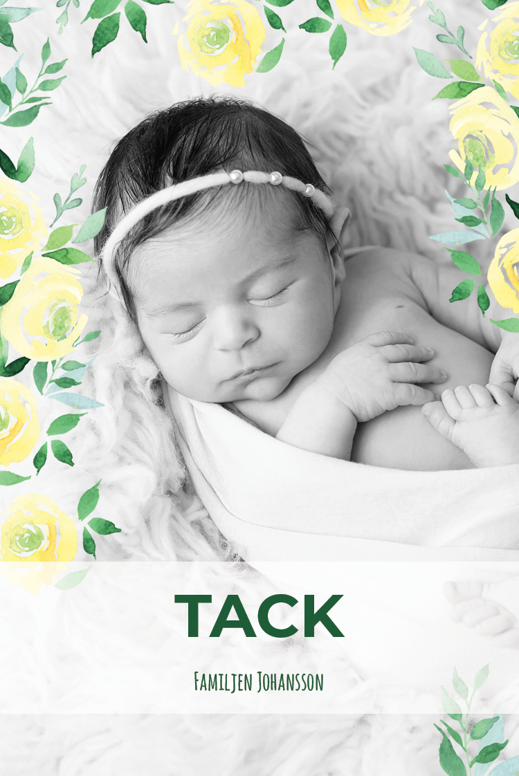 Tack — Akvarell gula blommor