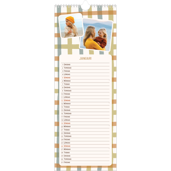 Fotokalender Smal (15x40cm) — Retro mönster