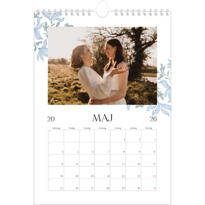 Fotokalender A4 Enkel (20 x 30 cm) — Elegant blommig [omslag]