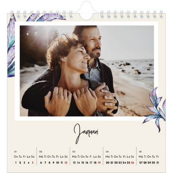 Fotokalender Kvadratisk — Målade blommor