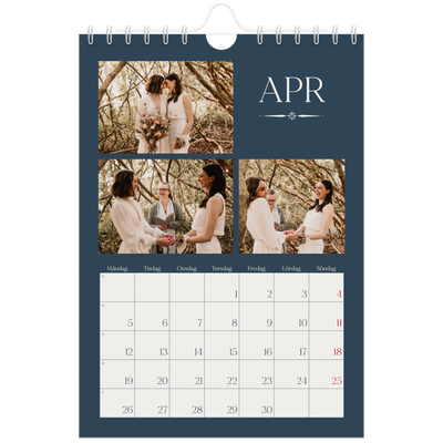 Fotokalender A5 Enkel — Skiffer & seriffer [April]