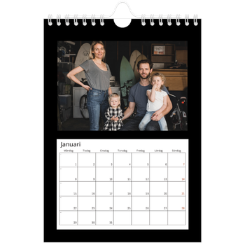 Fotokalender A5 Enkel — Svart ram