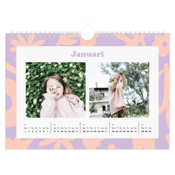 Fotokalender A4 Enkel — Färgglada mönster